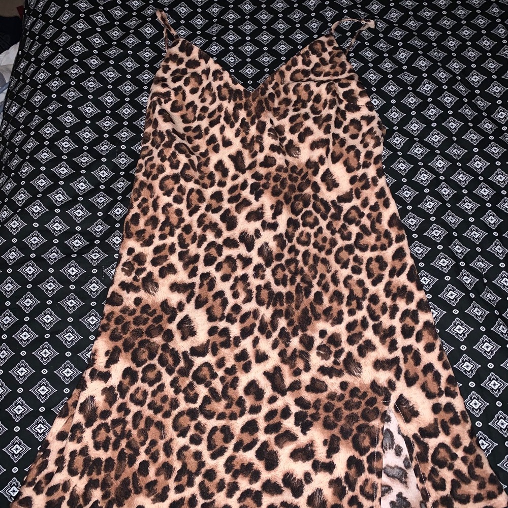 Cheetah print slip dress